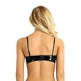 thumbnail image 3 of iiniim Women's Sexy Wet Look Faux Leather Wire-free Unlined Bra Top Triangle Bralette Underwear, 3 of 7