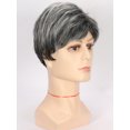 thumbnail image 3 of Peluca de pelo corto y rizado para hombre, tocado de seda de alta temperatura, red rosa, color gris abuelita, 3 of 4