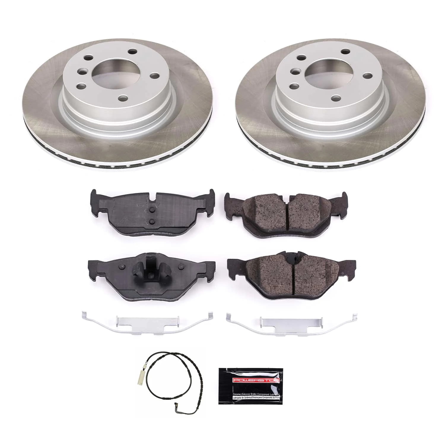 PowerStop Rear Semi-Coated Rotor and Low-Dust Ceramic Brake Pad Kit SC044