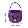thumbnail image 3 of Teenyyou Halloween Basket, Bucket Pumpkin, Orange, 1 Pack | Cotton Rope Woven with Cute Face, Trick or Treat Candy Storage, Sturdy Handle, Halloween Party Favor and Decoration, 3 of 5