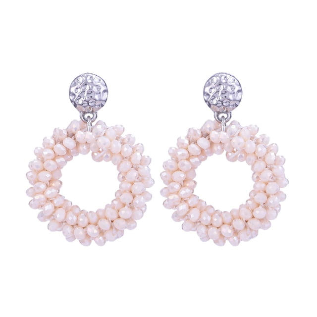 Minnieouse Pendientes colgantes elegantes hechos a mano para mujer, ligeros e hipoalergénicos, exquisitos pendientes tejidos, color rosa claro Type1 NO1