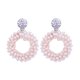thumbnail image 5 of Qarigey Pendientes colgantes ligeros hechos a mano para mujer Pendientes tejidos exquisitos modernos y elegantes rosa claro Rosa claro 2Conjunto, 5 of 6