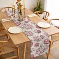 thumbnail image 3 of Pink Floral Table Runner - 48 Inch Long, Kitchen Dining Table Runner Dresser Scarves, Spring Summer Vintage Flower Leaf Farmhouse Decor for Coffee Tables Wedding Party Banquet, 3 of 8