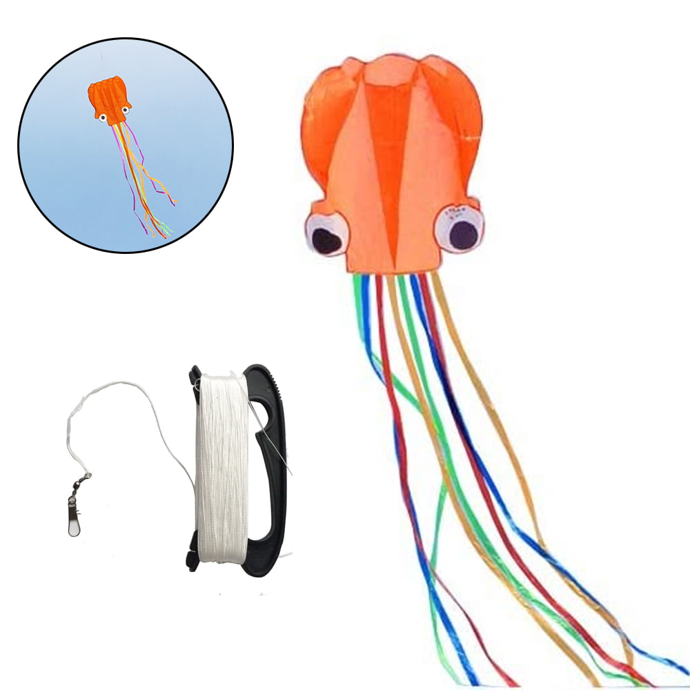 Good Toys for Kids and Adults- Red+Green SINGARE Large Octopus Kite Long Tail Beautiful Easy Flyer Kites Beach Kites