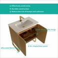 thumbnail image 4 of 30" Free standing Vanity, Wall Mounted Light Wood Bathroom Vanity with Ceramic Sink & Adjustable Shelf, Large Storage Vanity with 2 Doors and Metal Support Legs, Oak, 4 of 8