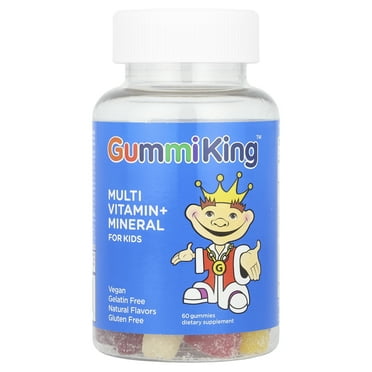 GummiKing Multi Vitamin   Mineral Gummies for Kids, Strawberry, Orange, Lemon, Grape, Cherry and Grapefruit, 60 Gummies
