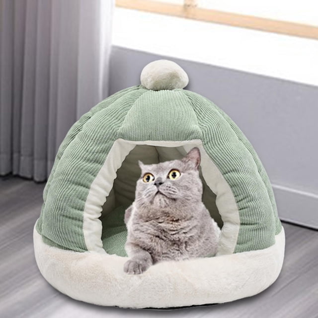 Cama Nido para Gatos Fernando con Cojín Extraíble Verde 49CM