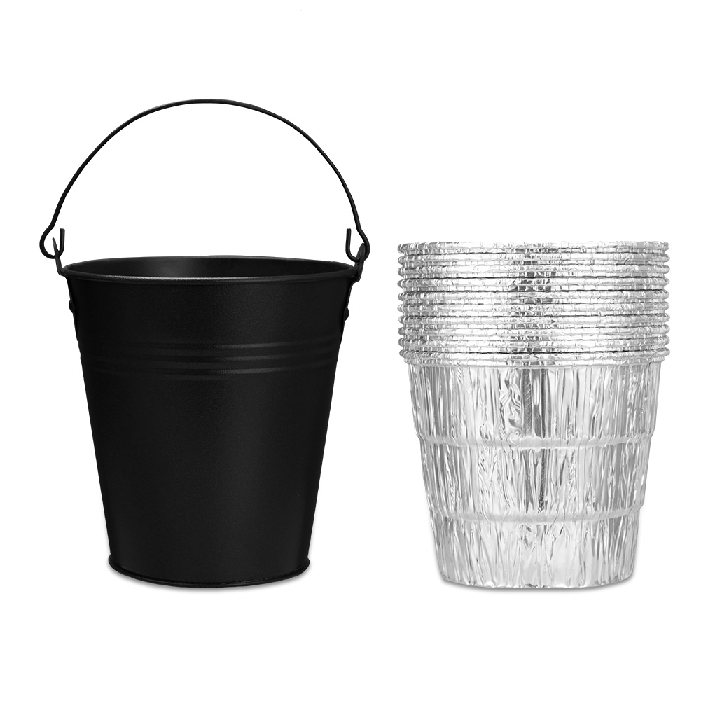 Grill Bucket for Grease with 10 Pack Drip Grease Bucket Liners Suitable