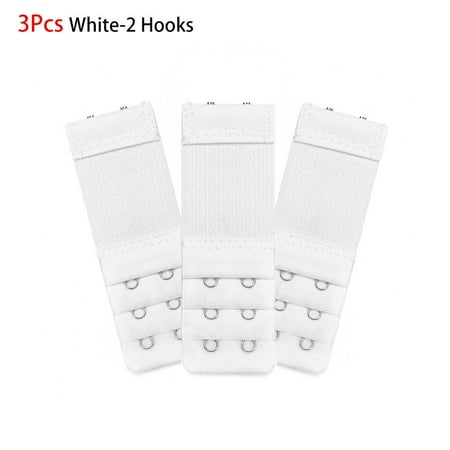 

Adjustable 2/3/4 Hooks Maternity Accessories Bra Buckle Brassiere Strap Underwear Extension Bra Extender Hook WHITE 2 HOOKS (3PCS)