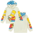 thumbnail image 3 of The Simpsons Boys Bart Simpson Brain Freeze Pullover Hoodie Bart Sizes 4-18 Ivory, 3 of 7