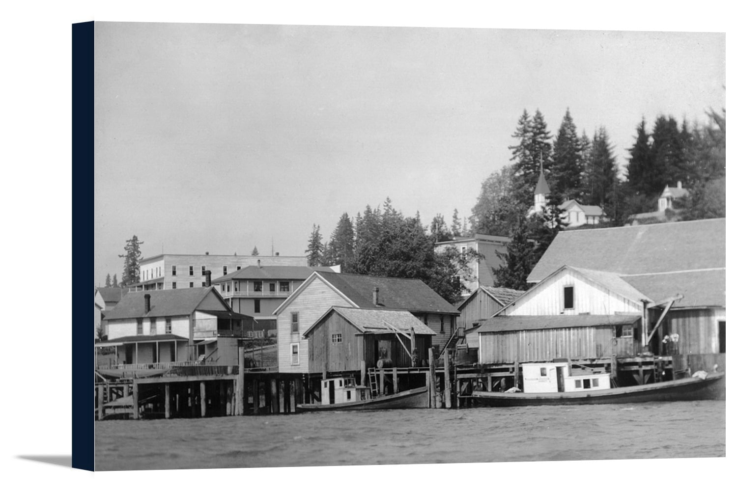 Cathlamet, Washington Waterfront View of the Town (18x11.25 Gallery