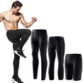 thumbnail image 2 of Sports leggings, men's fitness running pants, quick drying basketball shorts, seven point leggings-Black line pants-M, 2 of 4