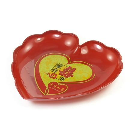 Easter Veggie Tray Unique Bargains Family Kitchenware Red Heart Design Fruit Tray Plate Vegetable Container ()