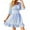 Sky Blue, variant on Pntutb Womens Plus Size,Fashion Women's Summer Casual Solid Square Collar 1/2 Sleeve Fold Mini Dress