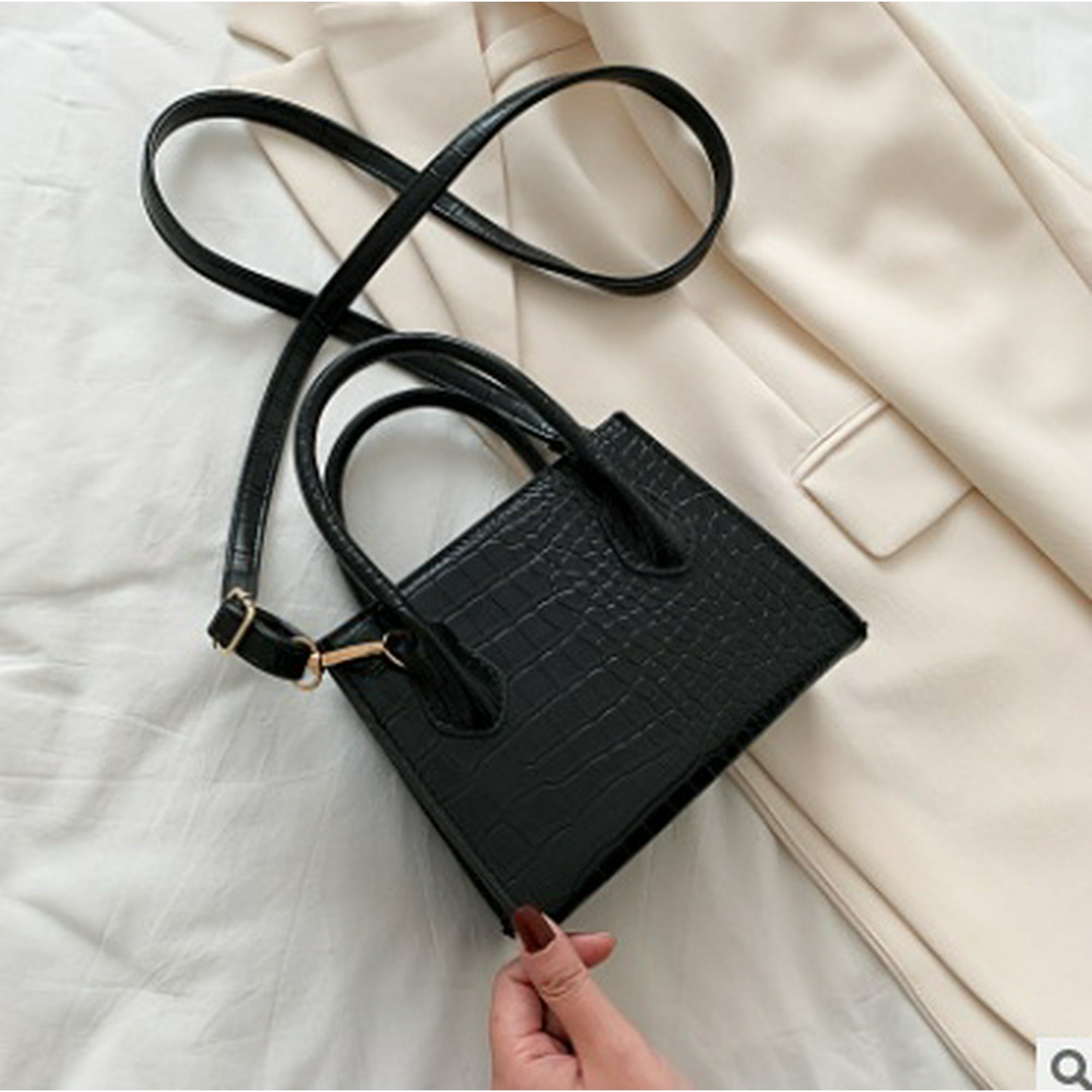 Petit Sac Bandoulière pour Femmes, Sac à Main en Faux Cuir avec