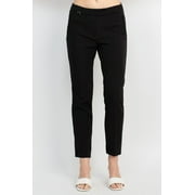 Adrianna Papell Mid Waist Solid Stretch Crepe Pants with Pockets