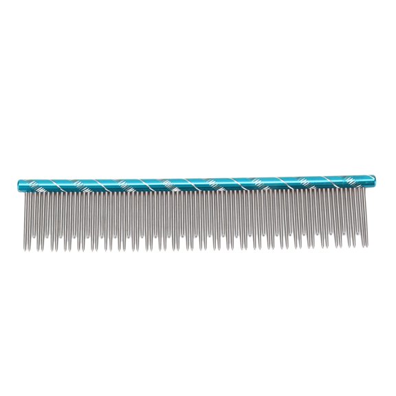 Pet Steel Combs, Static Stainless Steel Cat Comb with Comfortable Non Slip Handle Two Different Density Wire Teeth to Open Tangled Hair and Make Hair Fluffy