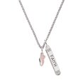 thumbnail image 1 of Delight Jewelry Silvertone Mini Pink Running Shoe Silvertone Believe Faith Prayer Hope Bar Charm Necklace, 23", 1 of 4