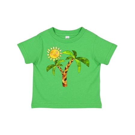 

Inktastic Palm Trees with Cute Smiling Sun Gift Toddler Boy or Toddler Girl T-Shirt