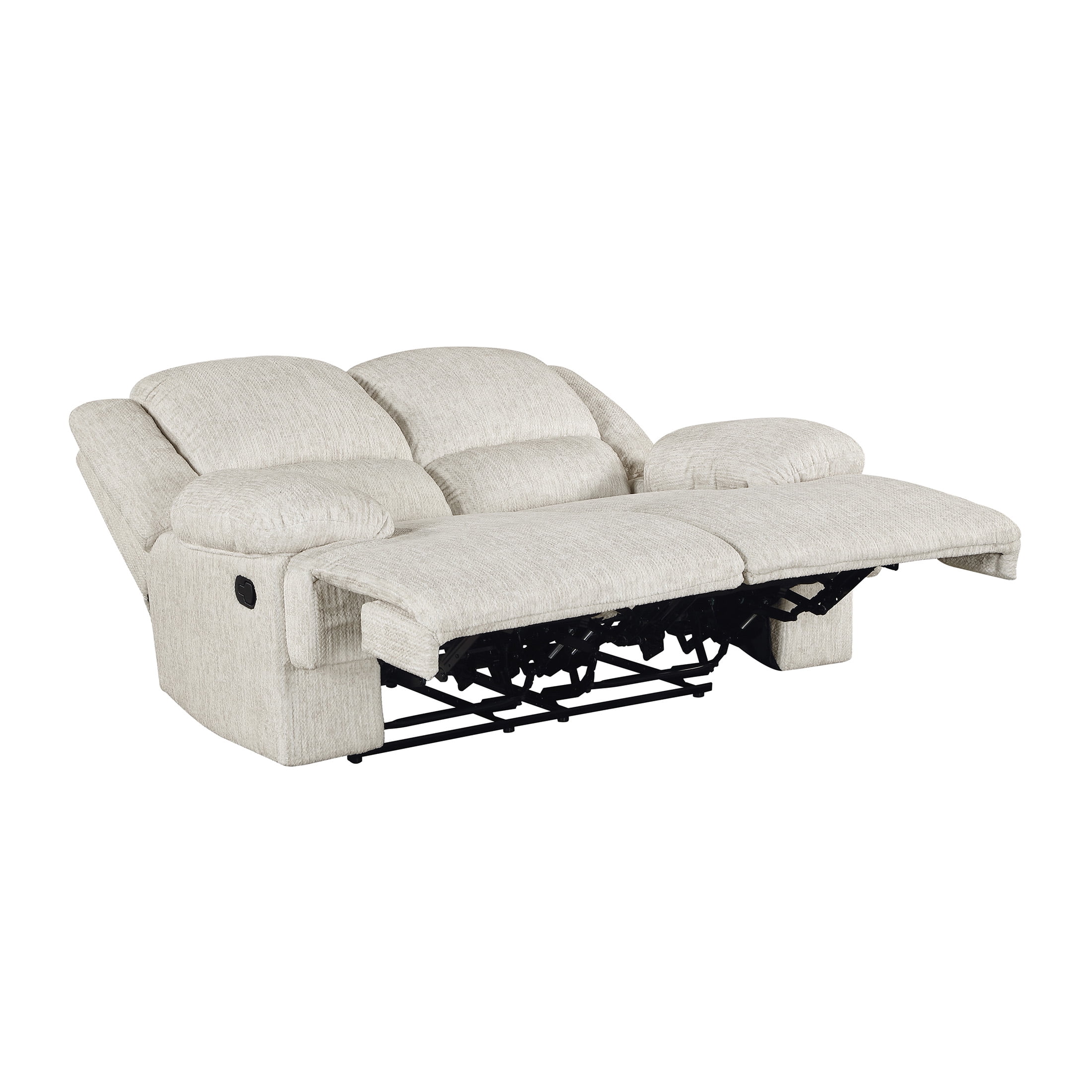 OakvillePark Modenza Microfiber Manual Double Reclining Love Seat, Vanilla-Beige