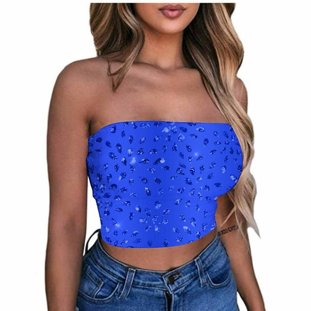 Birdeem Tube Tops Womens Printed Strapless Yoga Exercise Chest Wrap Pullover