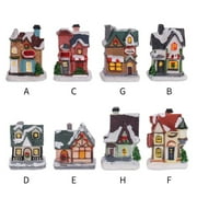 Mini Christmas Village- LED Lighted Christmas Village Houses with Figurines, Christmas Village Collection Indoor Room Decor - Collectible Buildings