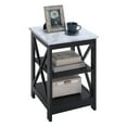 thumbnail image 2 of Convenience Concepts Oxford End Table with Shelves, White Faux Marble/Black, 2 of 4