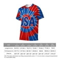 thumbnail image 6 of LAOLIUSN USA Patriotic Tie Dye T-Shirt, Red White Blue 4th of July Graphic Tee, Short Sleeve Crew Neck Shirt, S-4XL, 6 of 7