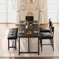 thumbnail image 1 of Kojooin Dining Table Set for 4, 4-Piece Kitchen Table and Chairs with Upholstered Bench for Apartment Dining, 1 of 7