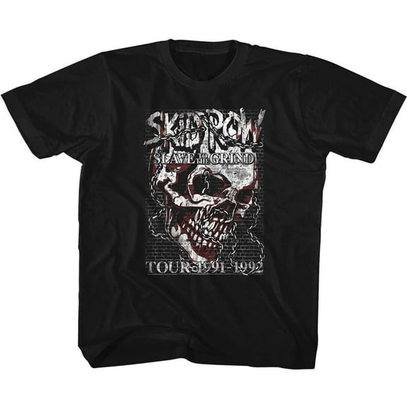 Skid Row Skull Chain Black Children's T-Shirt