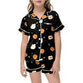 thumbnail image 5 of CONFREE Toddler Boy Halloween Clothes Pajamas Short Sleeve Cartoon Pumpkin Ghost Sleepwear Tops Pant Hallowmas Pjs Set Lovely Jammies, 5 of 5
