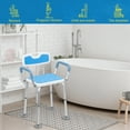 thumbnail image 6 of Fogcroll Shower Chair for Inside Shower Height Adjustable Shower Seat Heavy Duty Bath Chair with Detachable Handrail and Back,Elderly Disabled Shower Stool with 4 Suction Cup Feet Bearing 330 Lbs, 6 of 13
