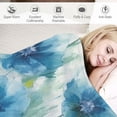 thumbnail image 3 of PRATYUS Blue Flowers Cozy Throw Blanket for Bedroom Living Rooms Sofa Couch All Seasons Soft Plush Blankets 50x60in, 3 of 6