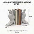 thumbnail image 4 of WWV Fun Acrobatic Hippo Bookends Set Heavy Duty Resin 10 Inch Tall Modern Sculptural Holder for Shelves Desk Home Office Decor Gift Surprise Gift for Family Friends 1 Pair, 4 of 7