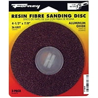 Forney Industries Sanding Disc Forney 71668 Sanding Disc, 36-Grit, Extra Coarse Grade, Aluminum Oxide, 7/8 in Arbor, 4-1/2 in Dia ()