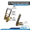 thumbnail image 4 of Mega Cargo Control 3" Ratchet Tie-Down Short End Strap W/ Flat hook, Red, 4 Packs, 4 of 7