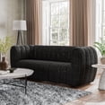 thumbnail image 5 of Furniture of America Totulem Boucle Fabric Channel Tufted Sofa in Black, 5 of 13