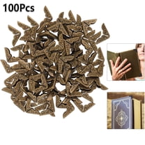 Tutuviw 100 Pcs 0.55" Book Corner Protectors, Metal Book Scrapbook Corner Protectors, Notebook Cover Book Corner Cover, Folder Corner Protectors for Menu Scrapbook Album (Bronze)