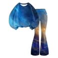 thumbnail image 5 of Ccpelsie Toddler Girl Fall Winter Clothes Fall Winter Outfits Sweatshirt Bell Bottom Pants for Girls(Purple,3-4 Years), 5 of 8