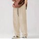thumbnail image 1 of Pantalones largos de pana elásticos con cordones para hombre, de color liso, para actividades al aire libre, para fitness, pantalones largos para hombre, 1 of 7