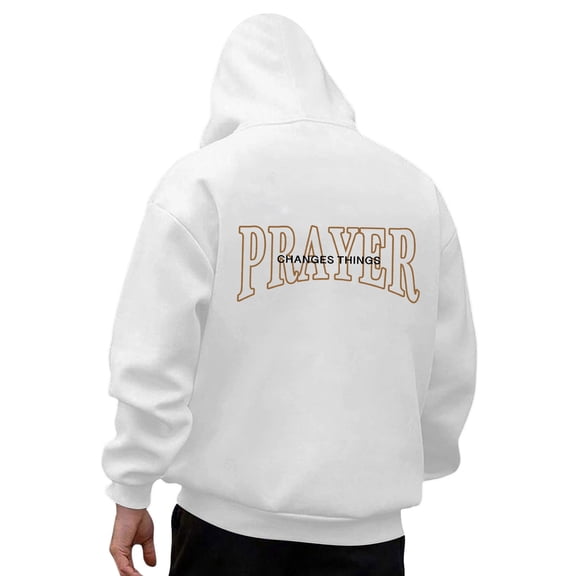 Mens Jesus Hoodies Christian Religious Graphic Hooded Sweatshirt Letter Print Long Sleeve Pullover Tops S