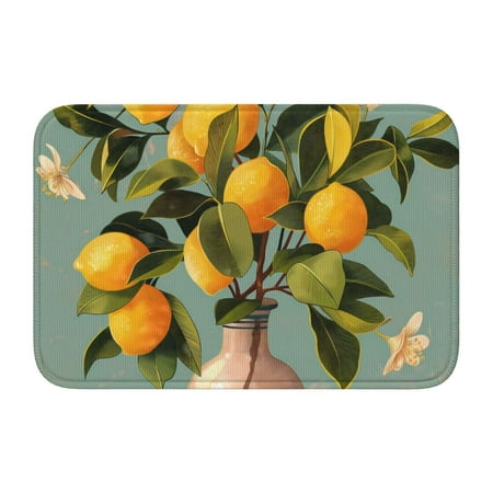 

Adjustable Apron - Bib Apron for Men Women Retro Warm Lemon Flower Waterproof Chef Aprons for Kitchen Gardening Cooking