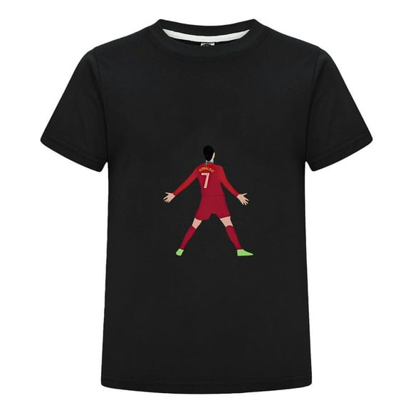 Playera CR7 Niño con Número 7 y Celebración Camiseta de Algodón para Verano