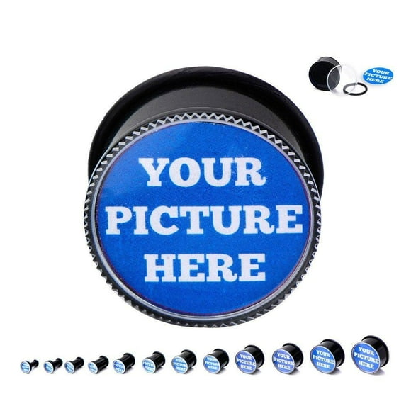 Single Flared Acrylic Locket Ear Plug 1 Pair