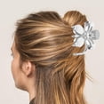 thumbnail image 4 of unbranded Accesorios De Para Mujer Clip De Garra Plateado Floral Metálico, 4 of 7