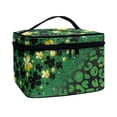 thumbnail image 2 of HELLHERO Travel Cosmetic Makeup Bag Cosmetic Organizer Bag Case Girlfriend Portable Effortless Organization, Clover Green Bag, 2 of 5