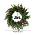 thumbnail image 3 of Artificial Cypress Christmas Wreath Pinecone Red Berry Front Door Hanging Holiday Decor, 3 of 6