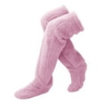 thumbnail image 2 of Calentadores de Piernas Perfecl de Felpa Calcetines hasta el Muslo Rosa, 2 of 8