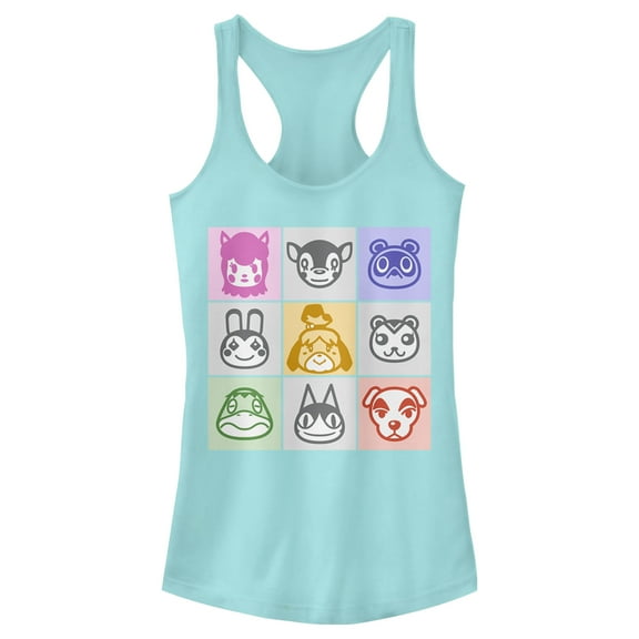 Junior's Nintendo Animal Crossing Portrait Racerback Tank Top Cancun Small