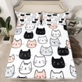 thumbnail image 2 of Castle Fairy Cute Animal Cats Queen Sheet Sets,Black Pink White Bed Set, 2 of 7